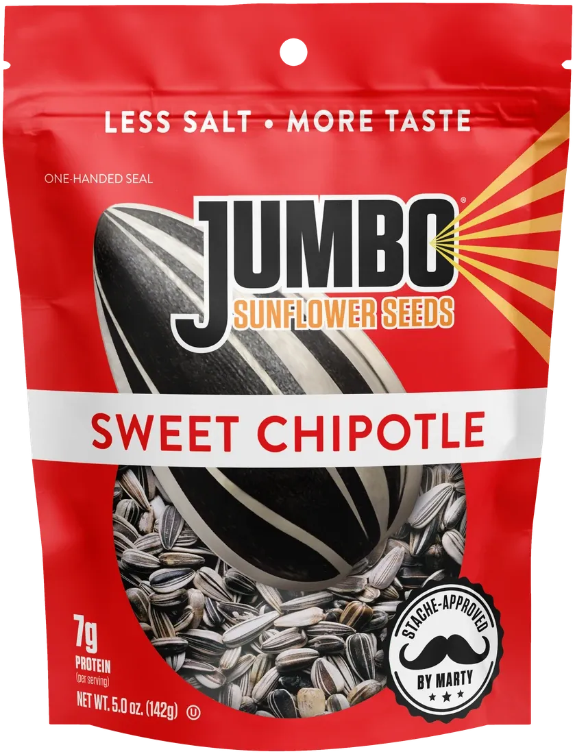 Jumbo Sunflower Seeds Sweet Chipotle stand-up pouch