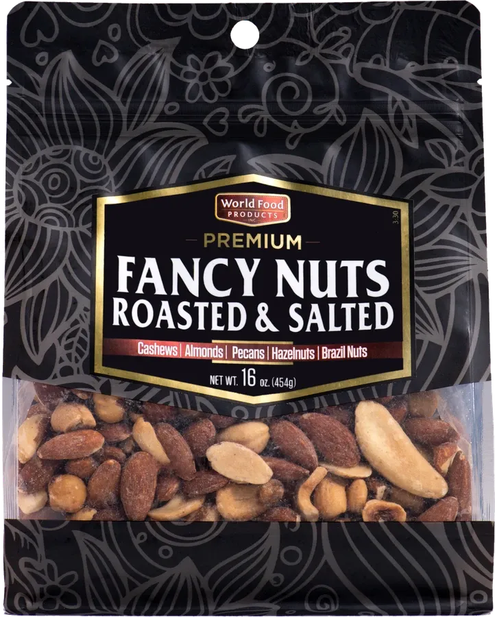World Food Products Premium Fancy Nuts Roasted and Salted, stand-up pouch
